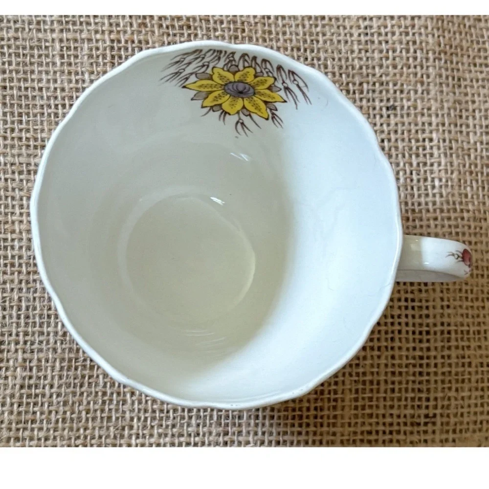 Vintage Copeland Spode Reynolds Floral Teacup Demitasse Cup And Saucer